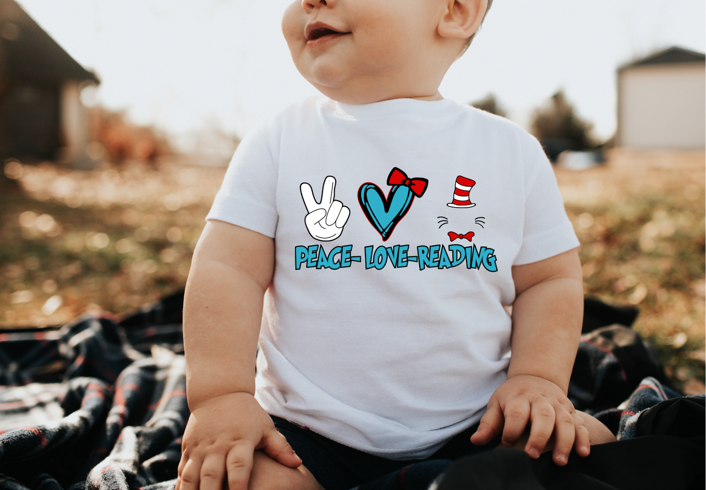 Peace love reading tee