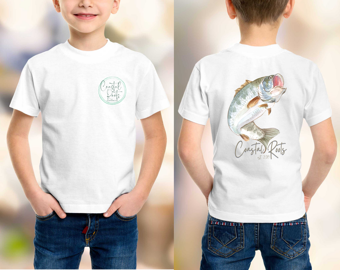 Coastal Roots Watercolor Bass Tee