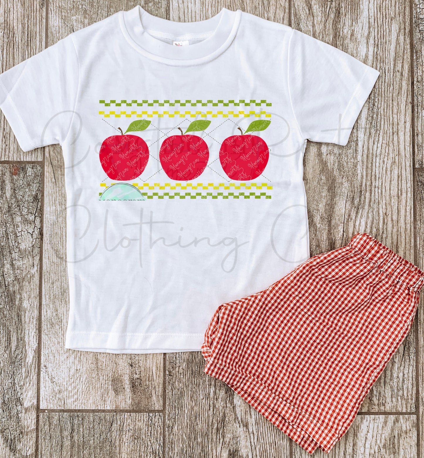 Faux Smocked Apple Trio