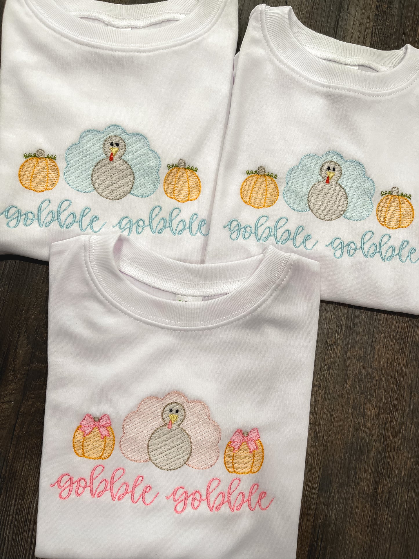 Embroidered Turkey & pumpkins