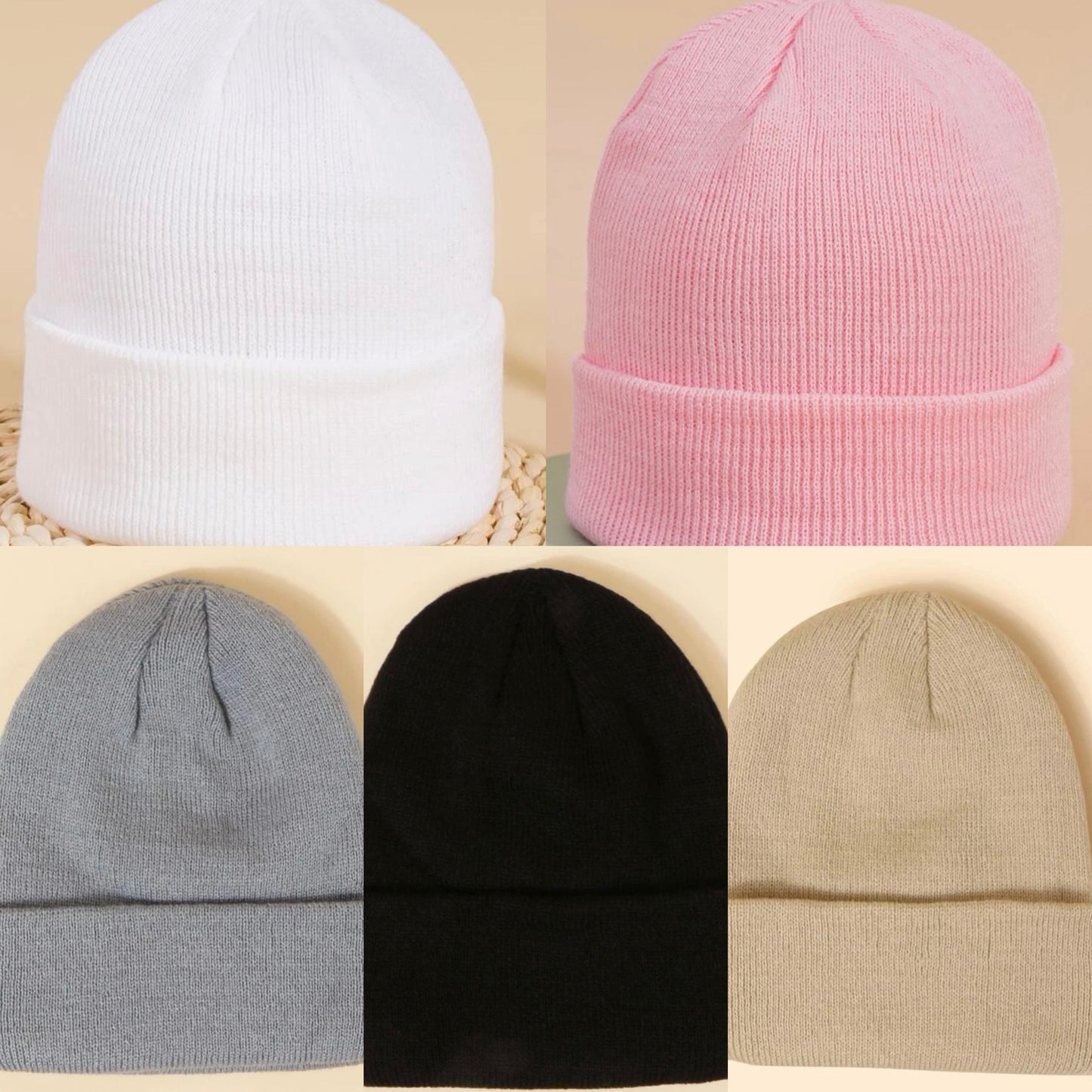 Leather Patch Beanies