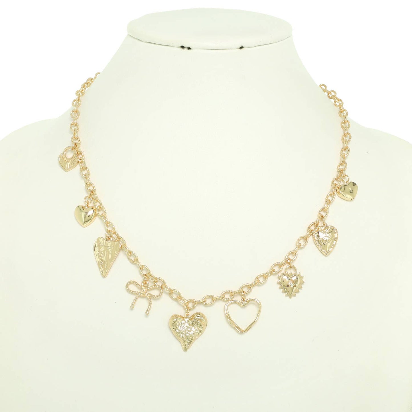 Multiple Heart Charm Chain Necklace