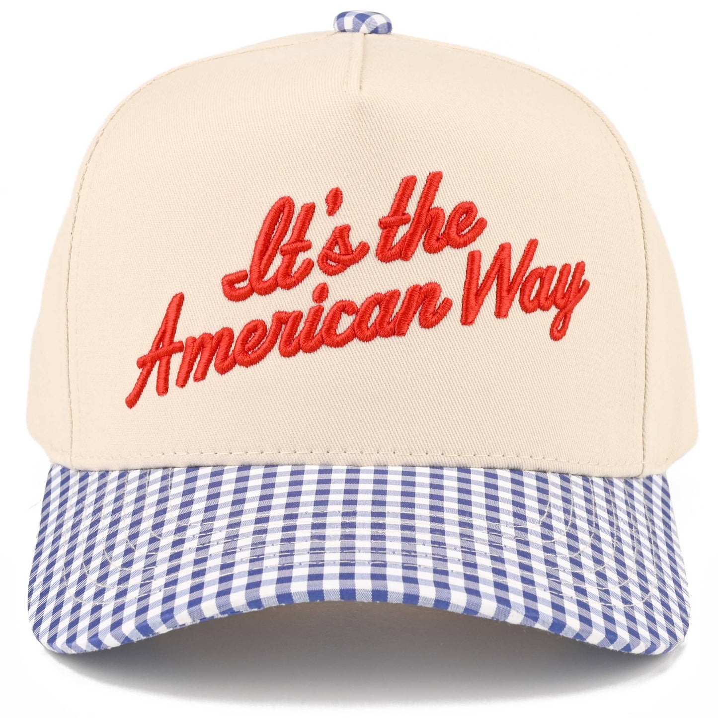 C.C IT'S THE AMERICAN WAY Letter on Two Tone Trucker Hat