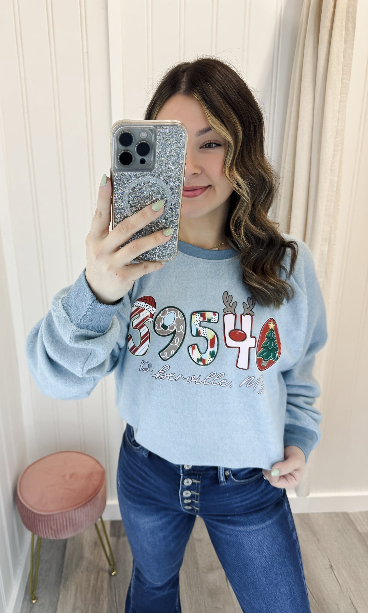 Custom Zipcode Coastal Christmas Sweatshirt