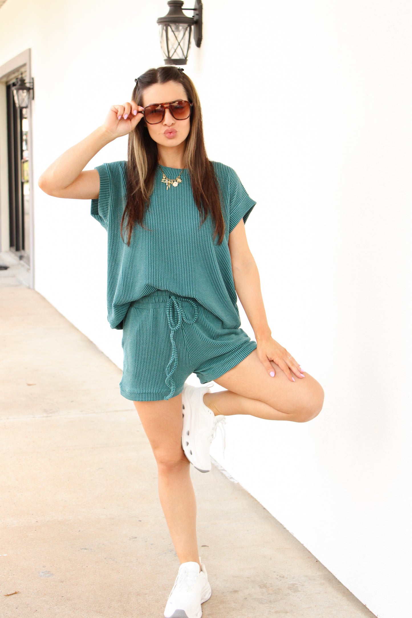 Ribbed Cap Sleeve Top & Shorts Set