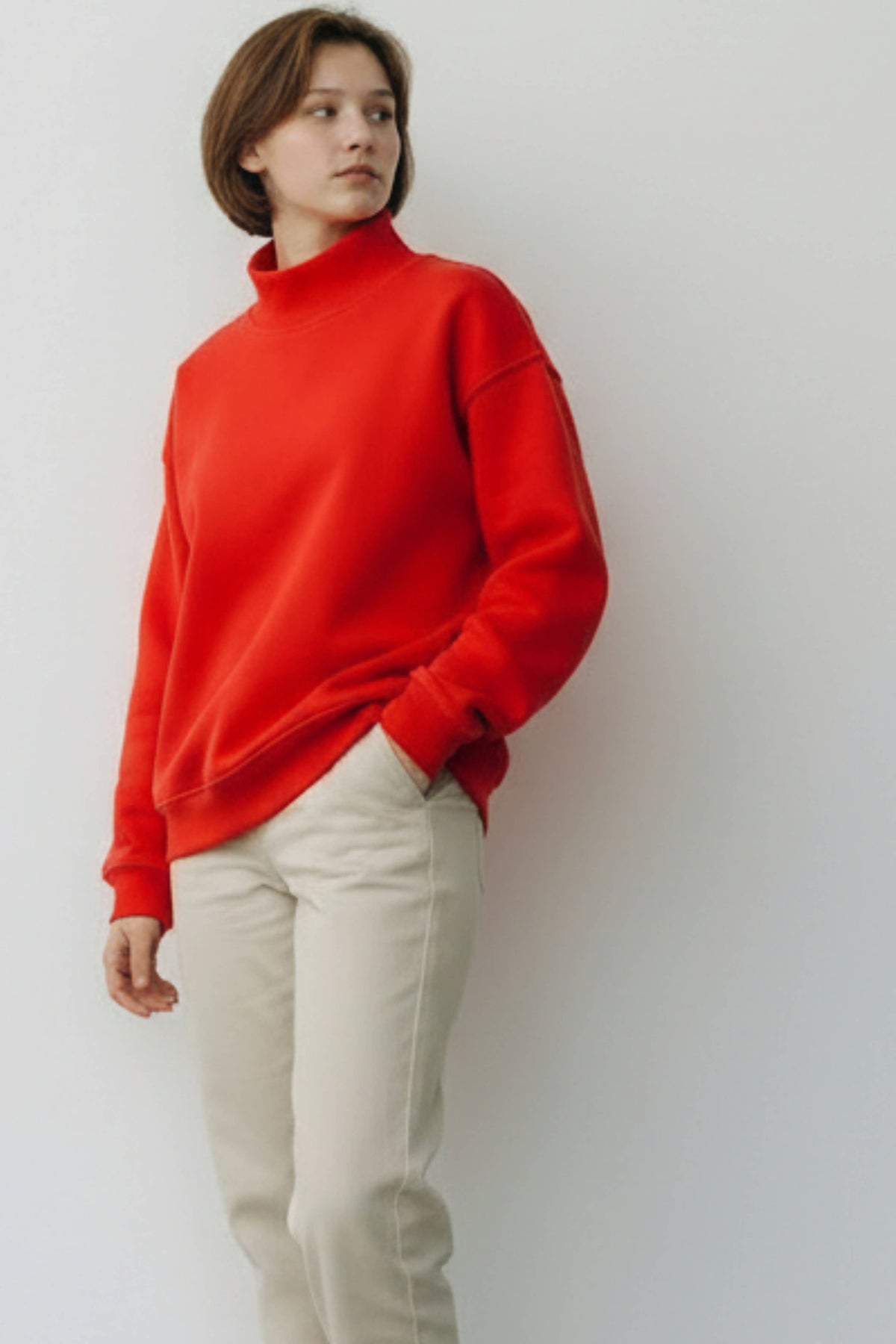 Solid Reversible Mock Neck Sweatshirt