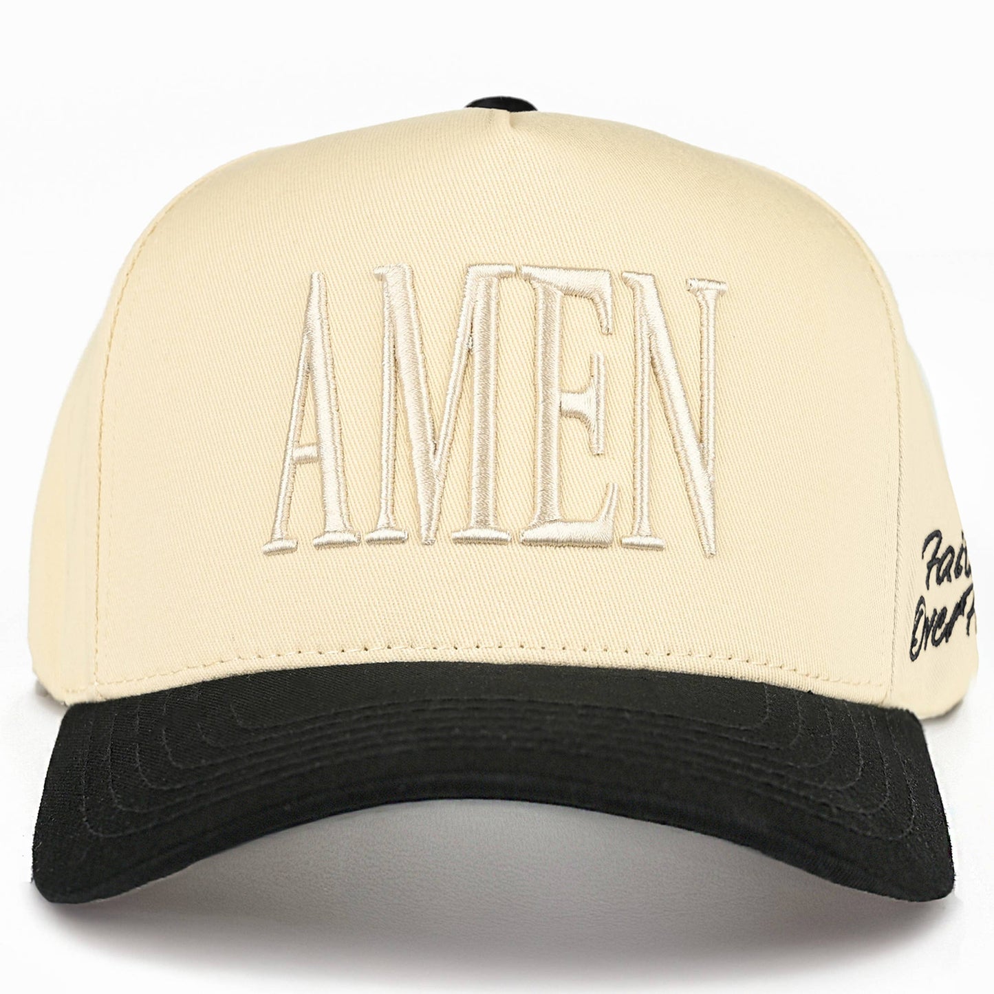 C.C AMEN Embroidered Letter Two Tone Trucker Hat