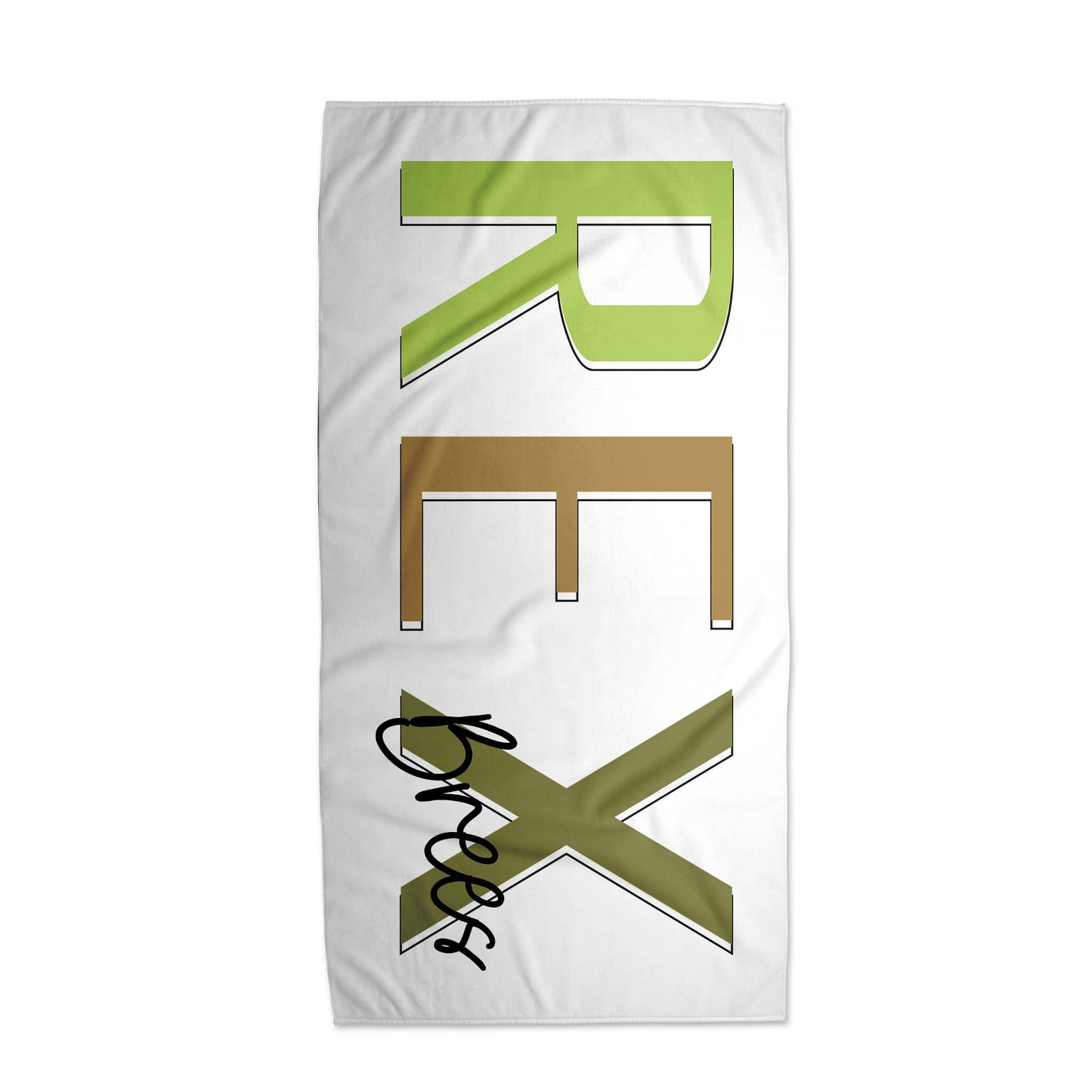 Personalized Outline Block Name Beach Towel | 10 Colorways