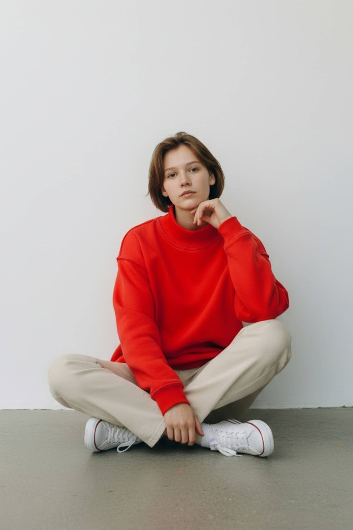 Solid Reversible Mock Neck Sweatshirt