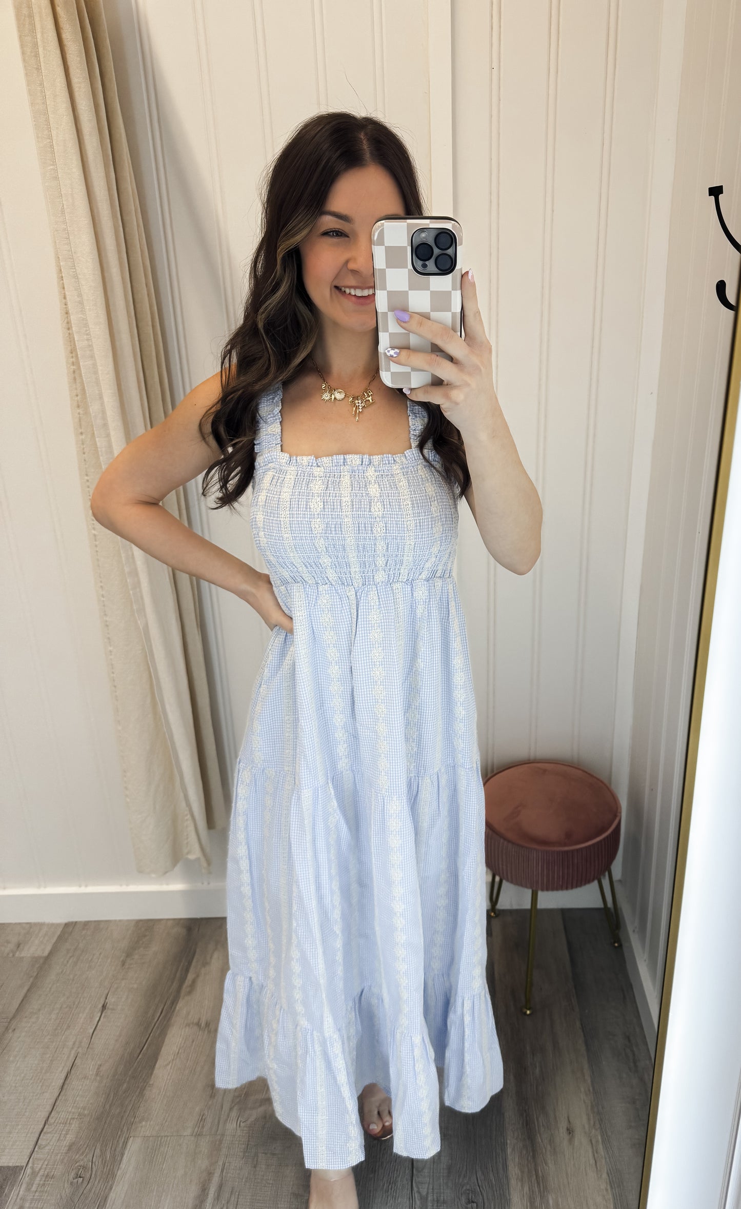 Striped Smocked Maxi Dress
