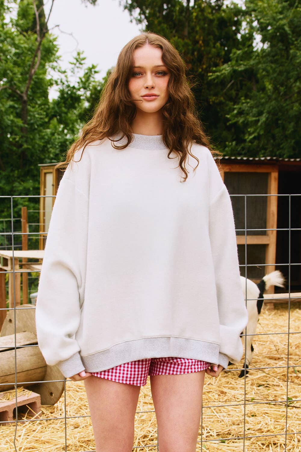 Solid Reversible Mock Neck Sweatshirt