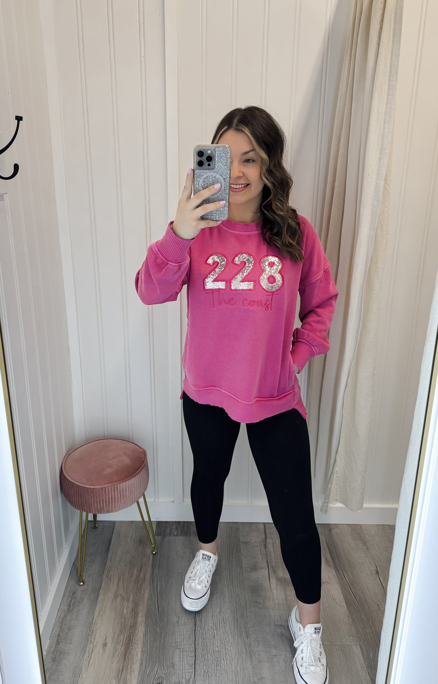 228 The Coast Applique - Pink Sweatshirt