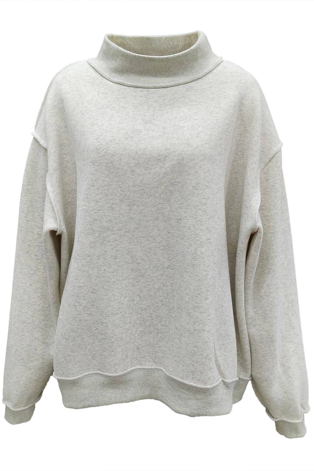 Solid Reversible Mock Neck Sweatshirt