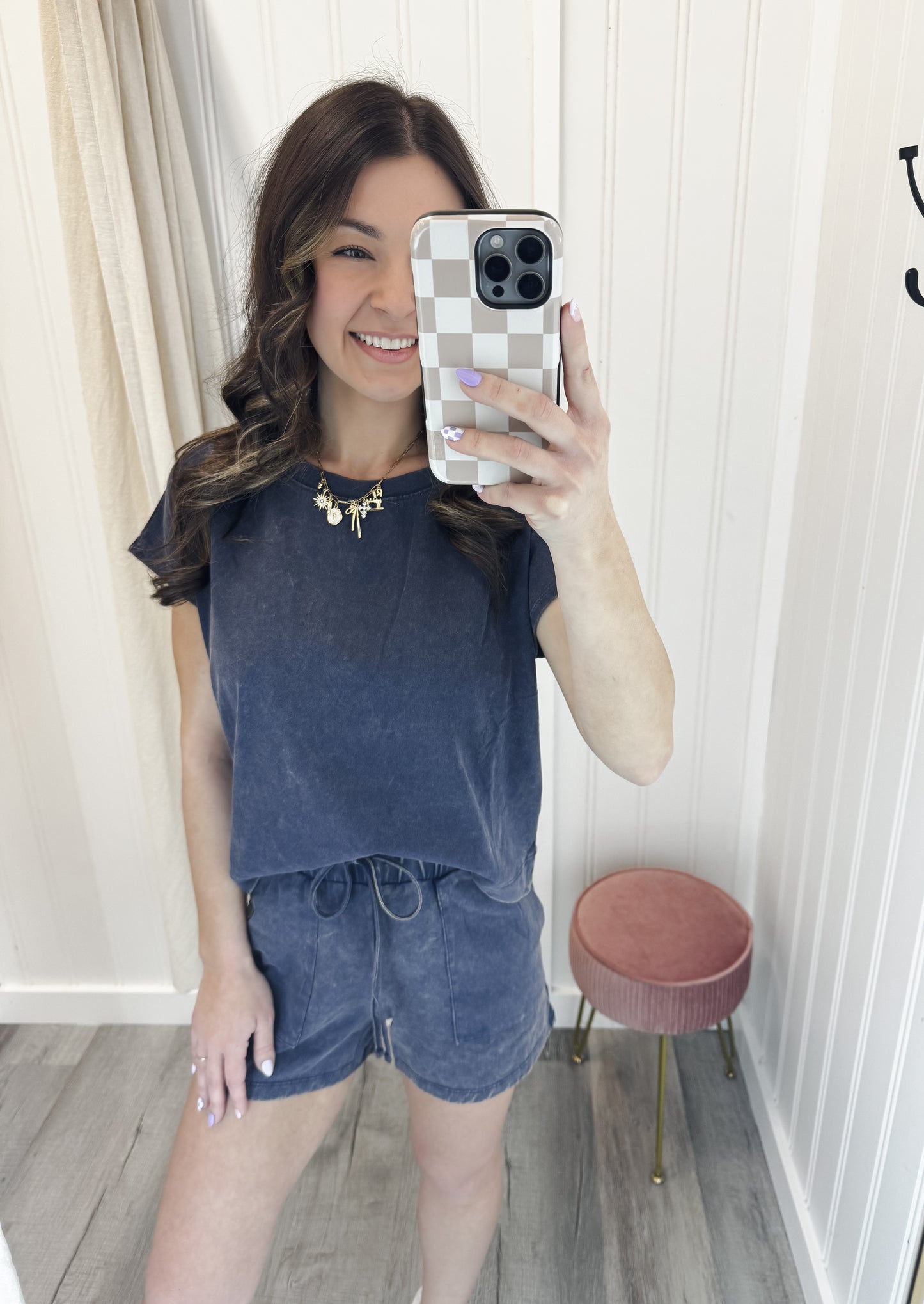 Cotton Washed Sleeveless Top & Shorts Set