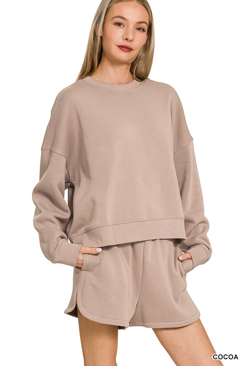 Fleece Sweatshirt & Shorts Set