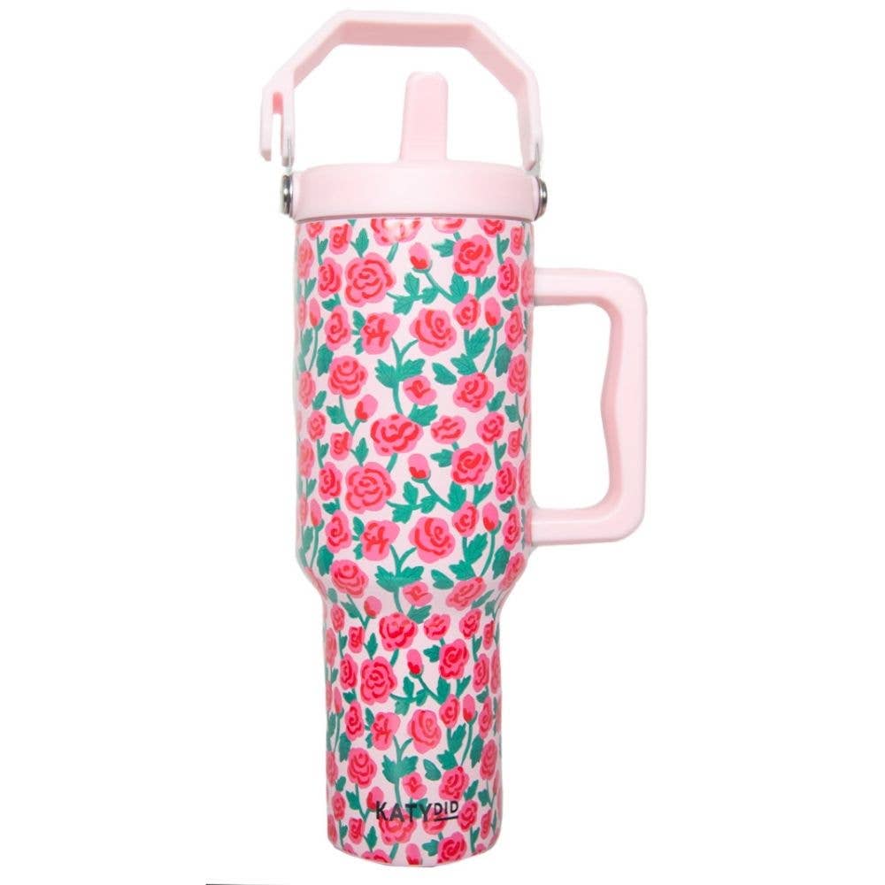 Whimsical Roses Stainless Steel Tumbler College Grads