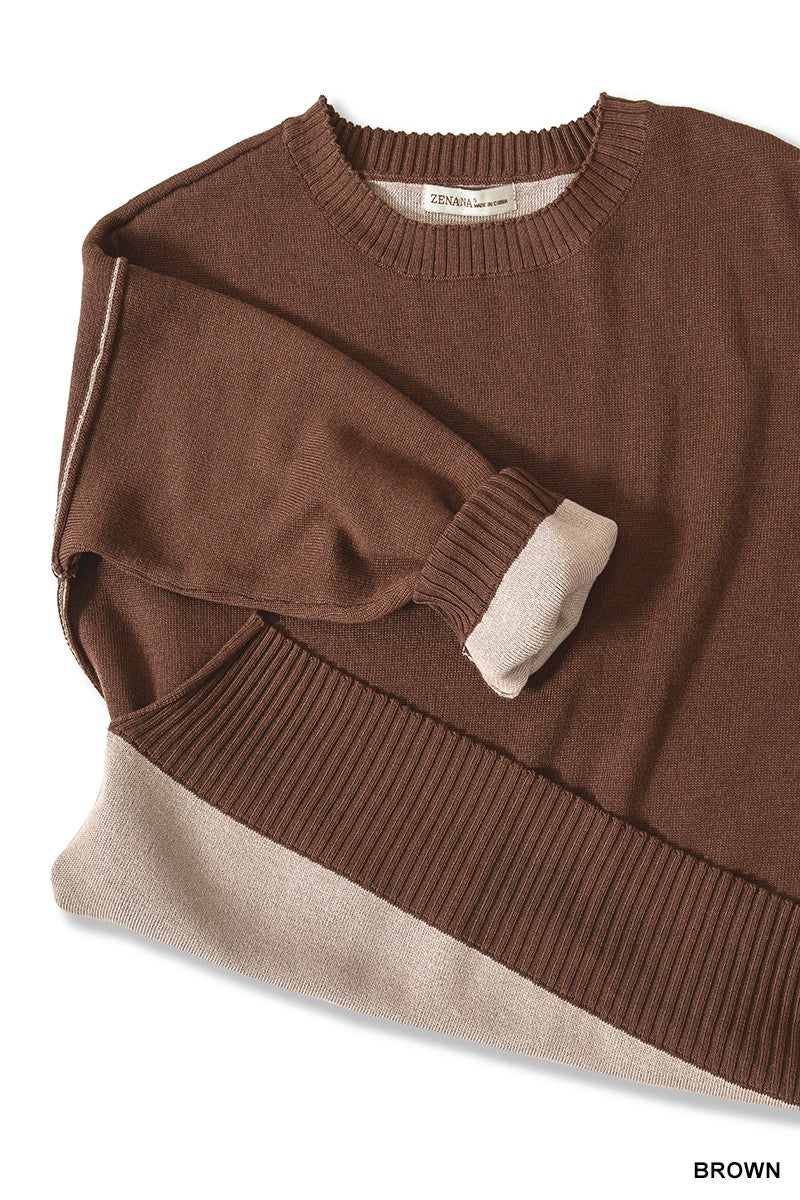 Contrast Trim Sweater