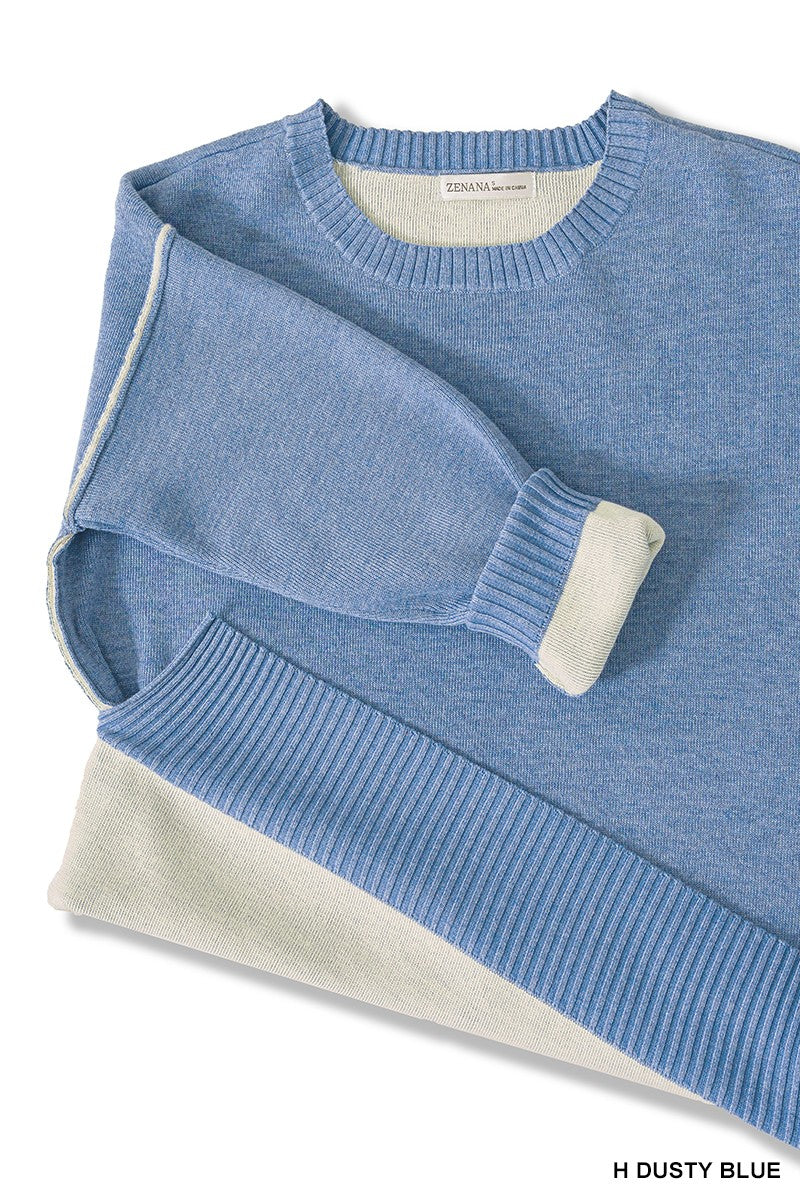 Contrast Trim Sweater