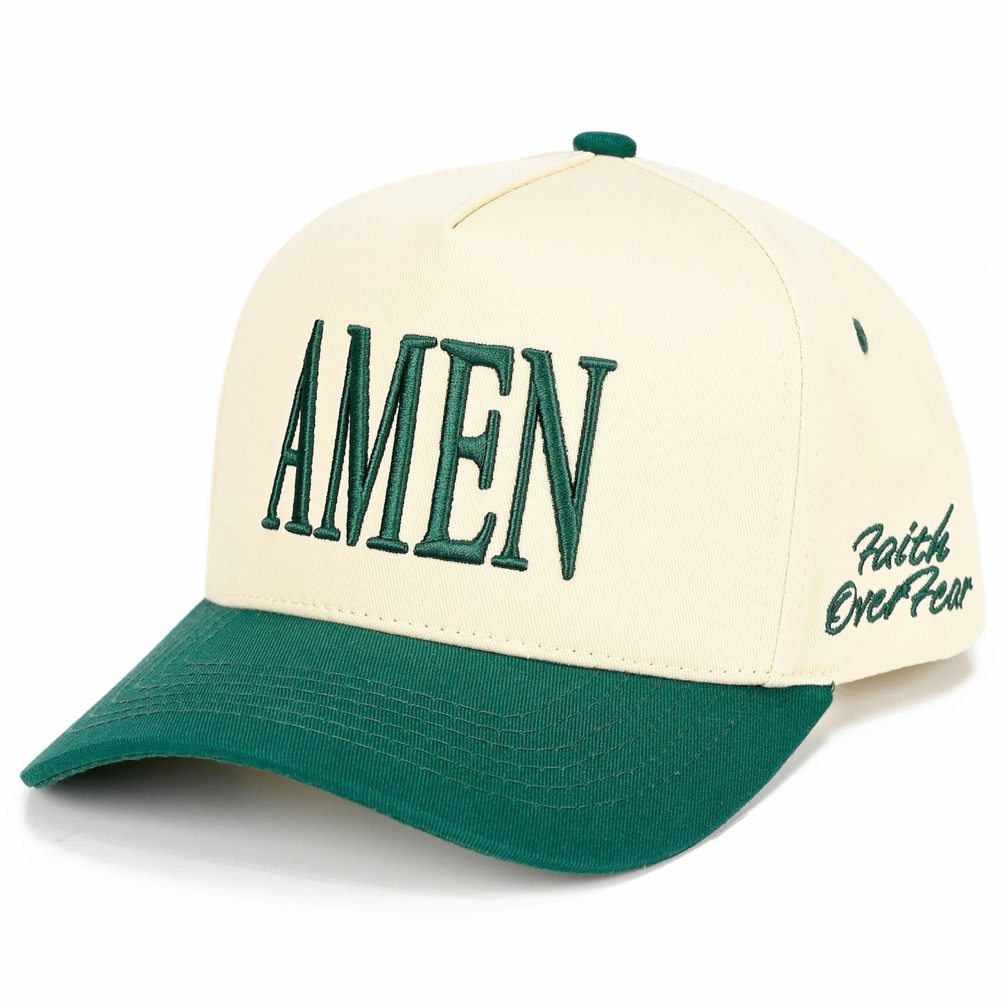 C.C AMEN Embroidered Letter Two Tone Trucker Hat