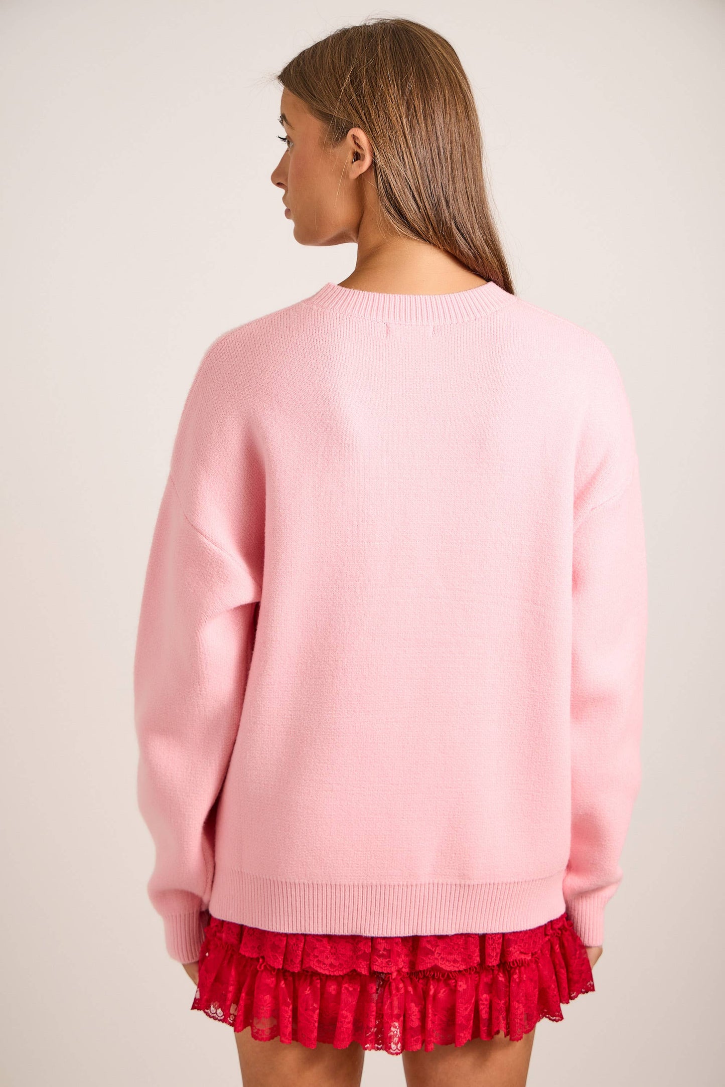 Merry & Bright Embroidered Christmas Knit Sweater