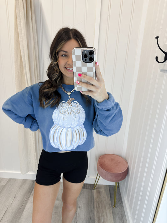 Stacked Blue Pumpkins Sweatshirt