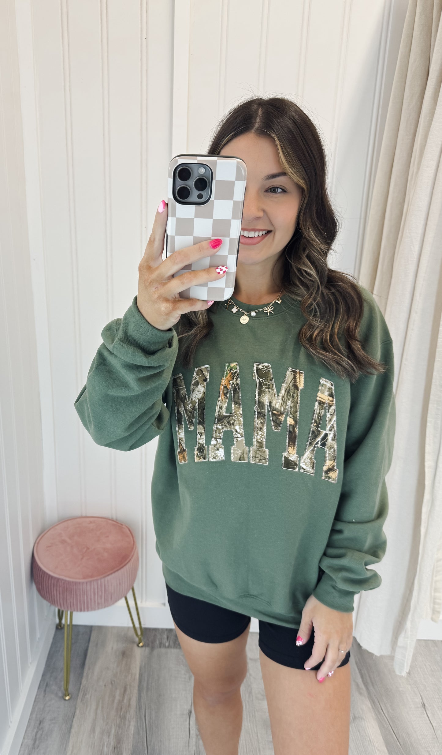 Mama Camo Appliqué Sweatshirt