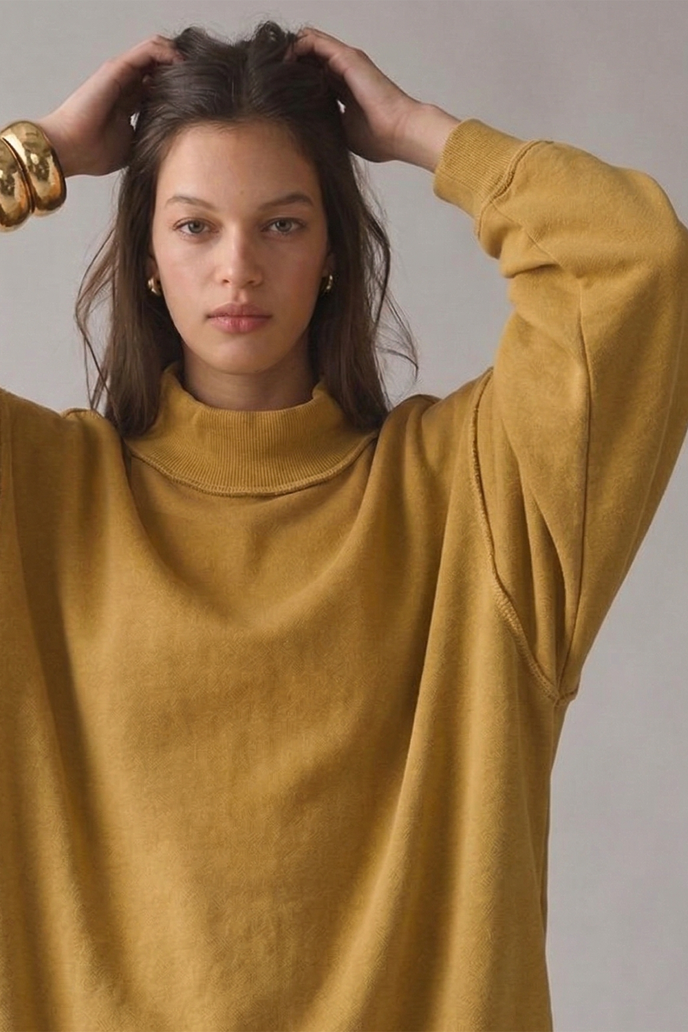 Solid Reversible Mock Neck Sweatshirt