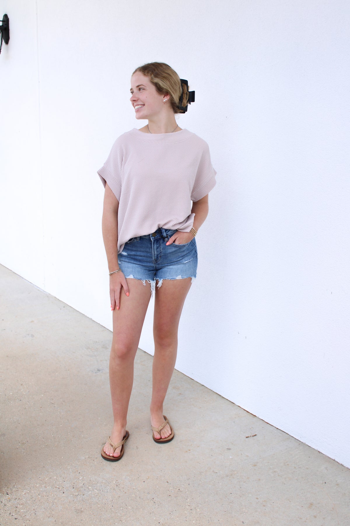 Ribbed Cap Sleeve Top