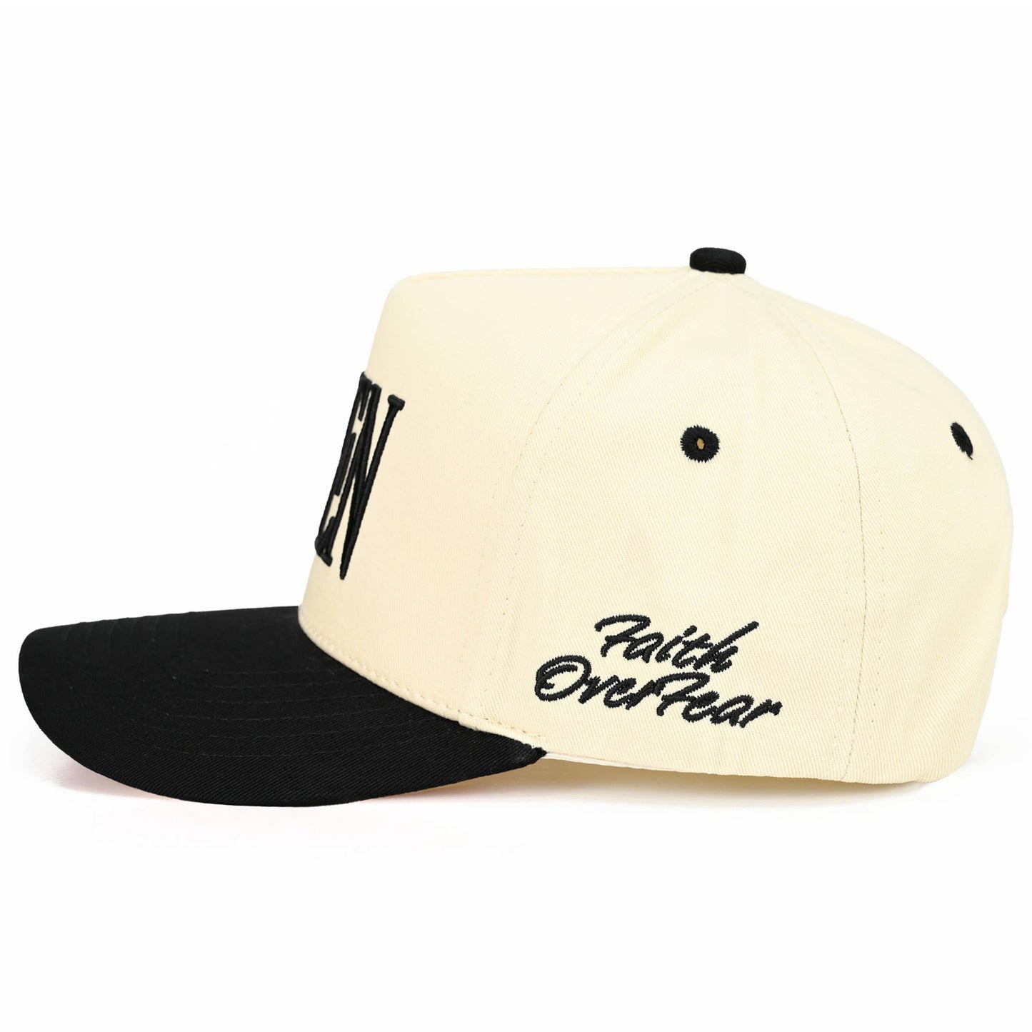 C.C AMEN Embroidered Letter Two Tone Trucker Hat