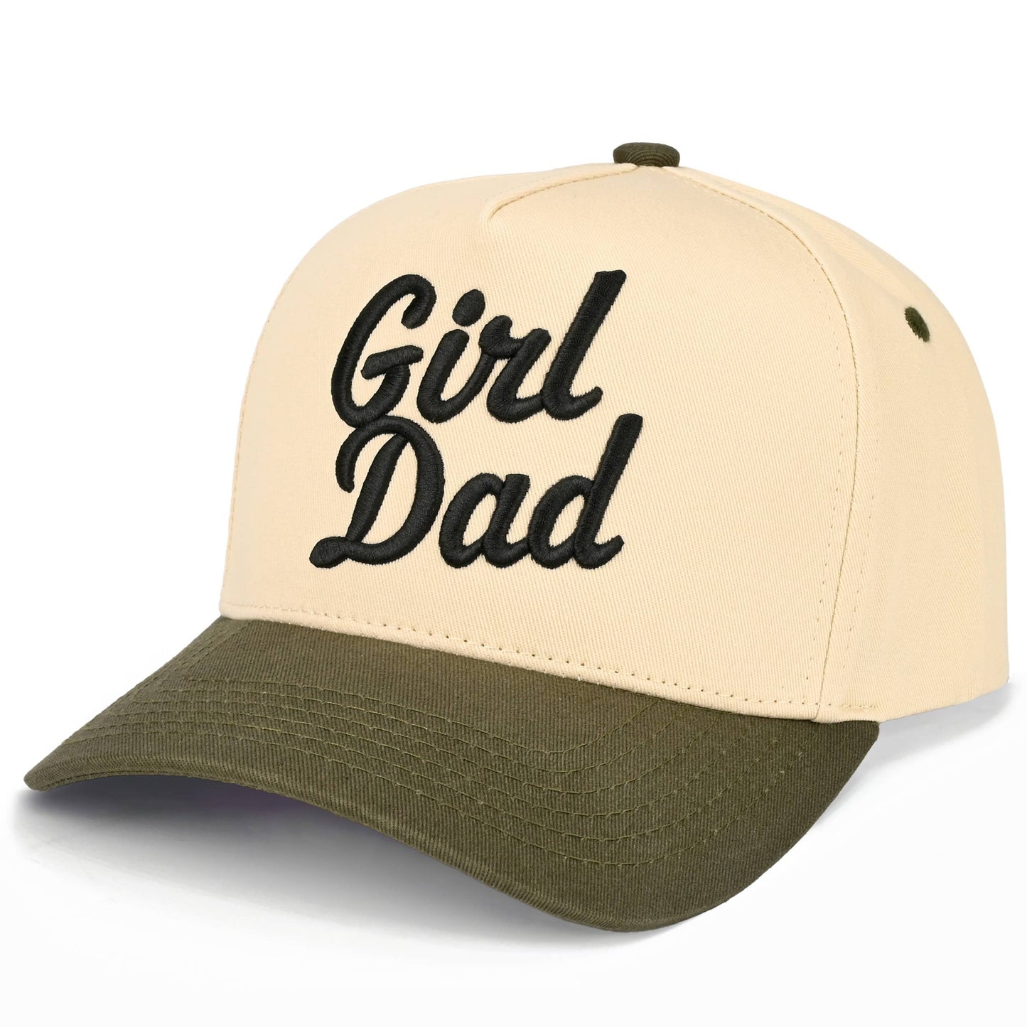 C.C GIRL DAD Letter Embroidered on Two Tone Trucker Hat