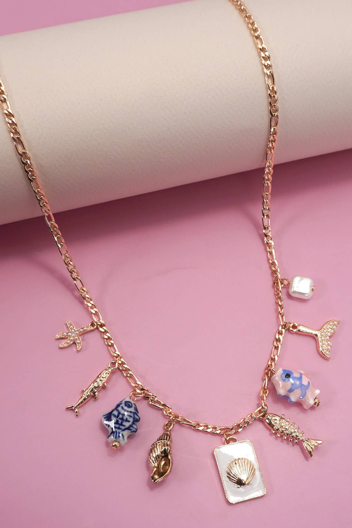 CHARM NECKLACE-OCEAN INSPIRED PORCELAIN FISH