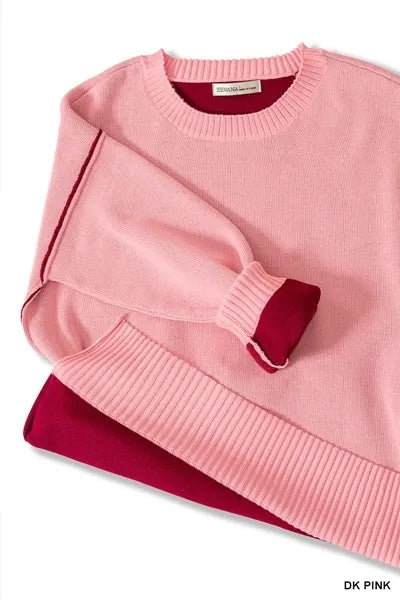 Contrast Trim Sweater