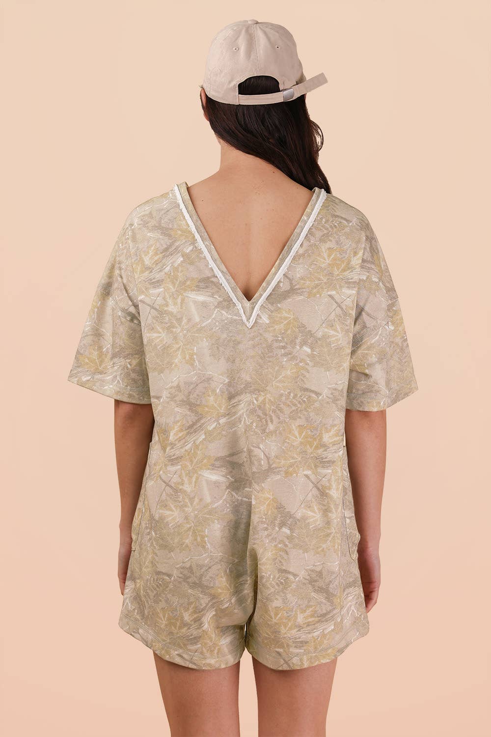 Camo Print Knit Romper