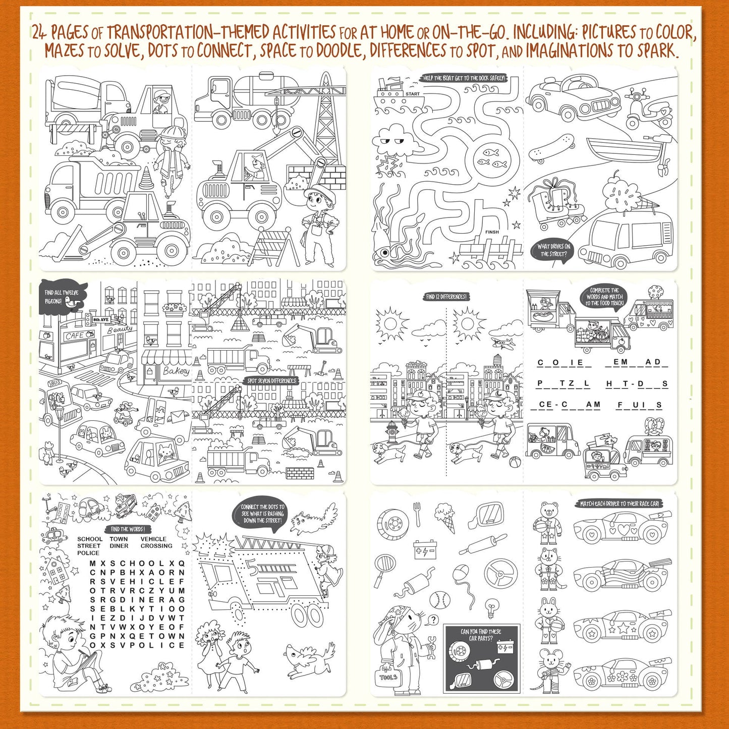 Crazy Car Town Easter Basket Activity Gift Pack for Kids