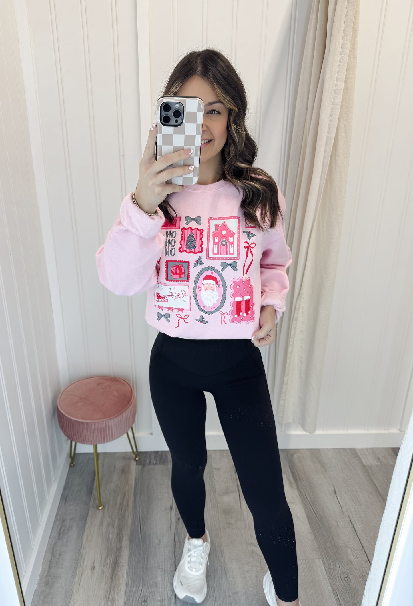 Preppy Christmas Stamps Sweatshirt