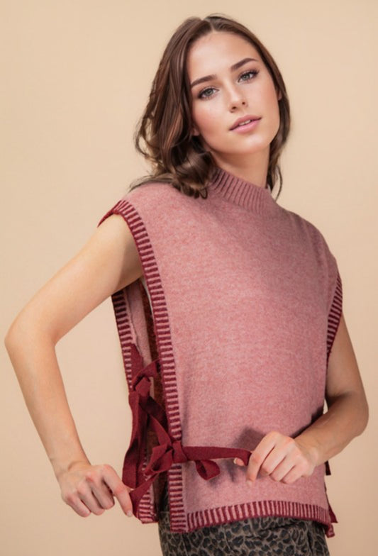Side Tie Sweater Vest