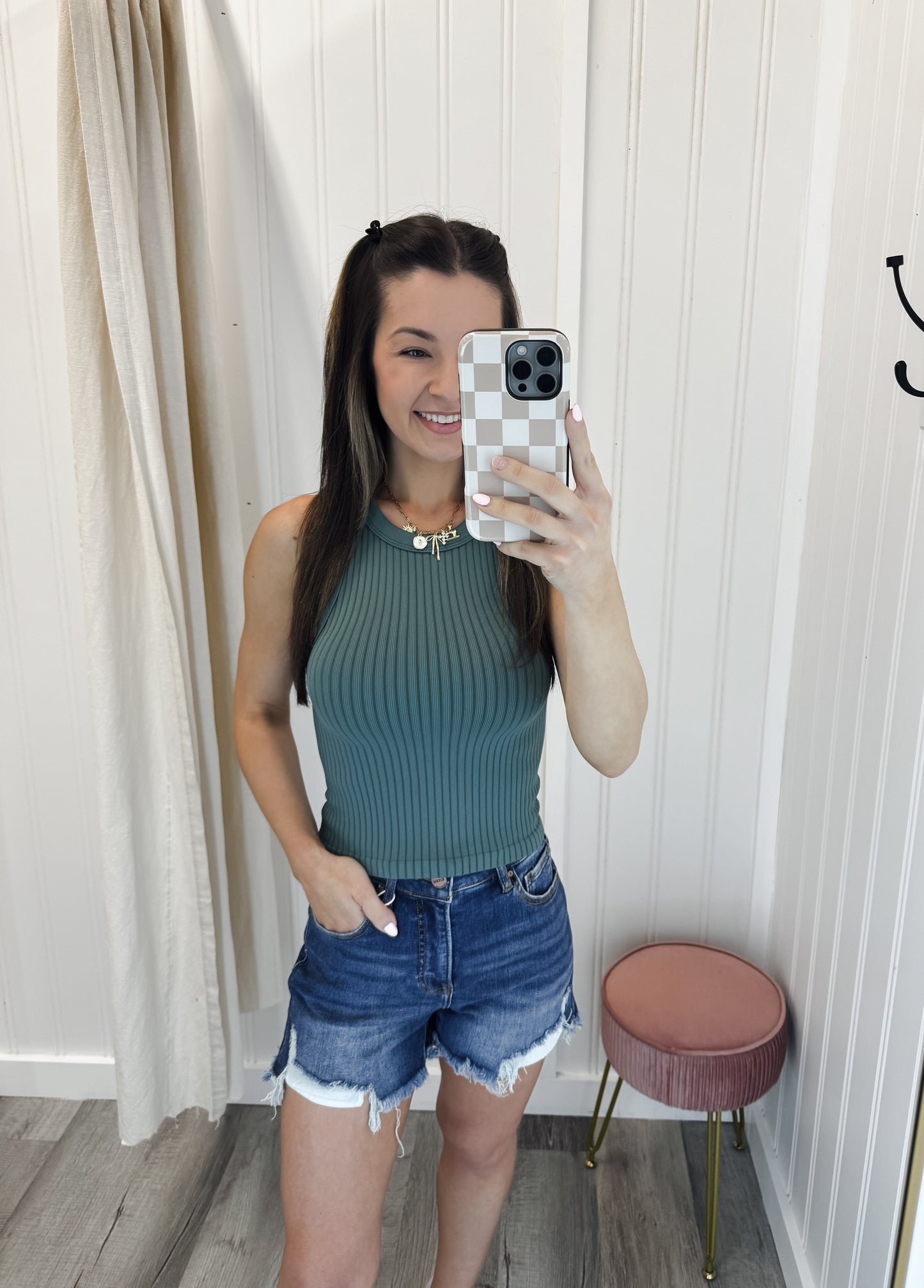 Seamless Ribbed Crop Tank Top
