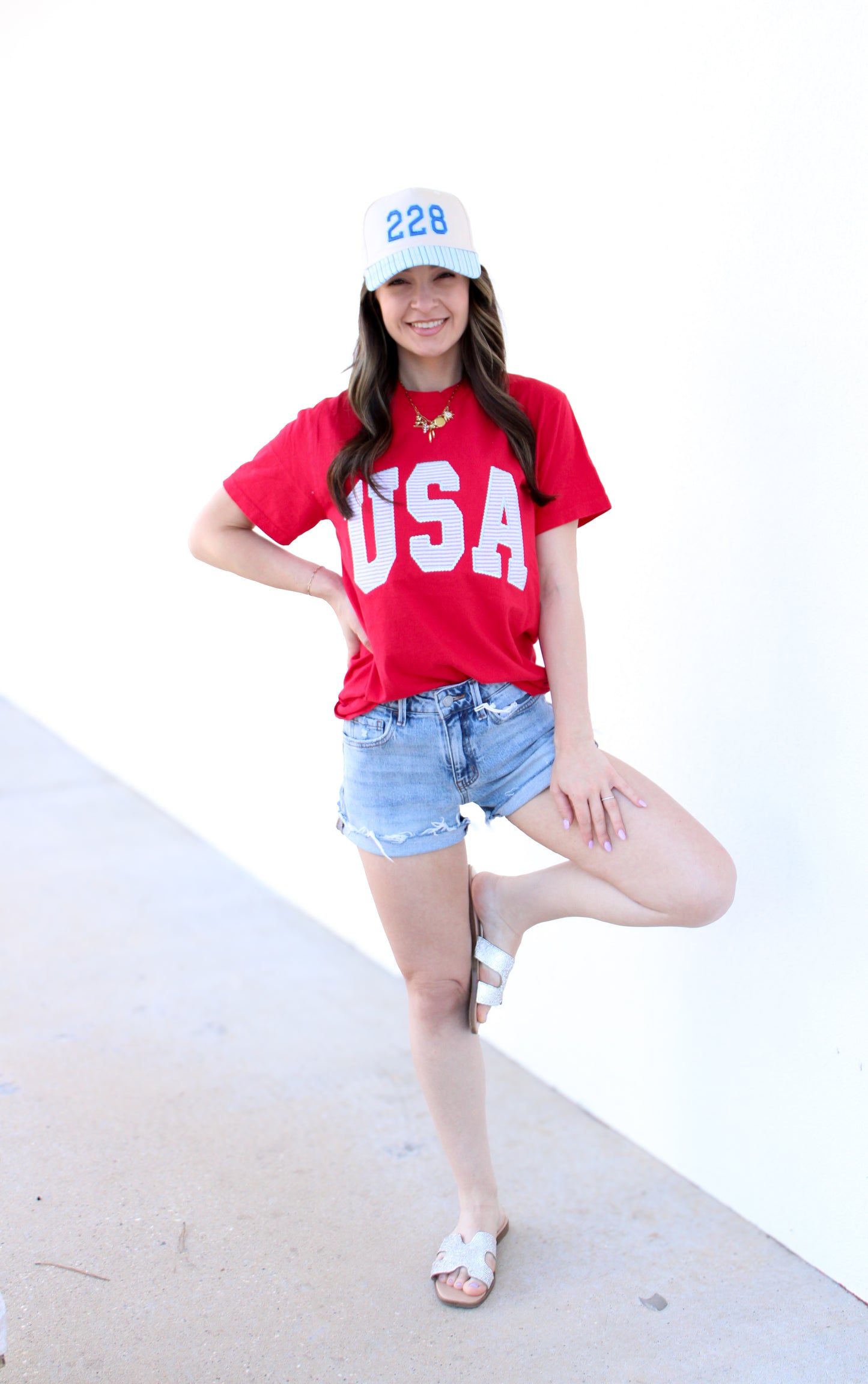 USA Embroidered Appliqué Tee