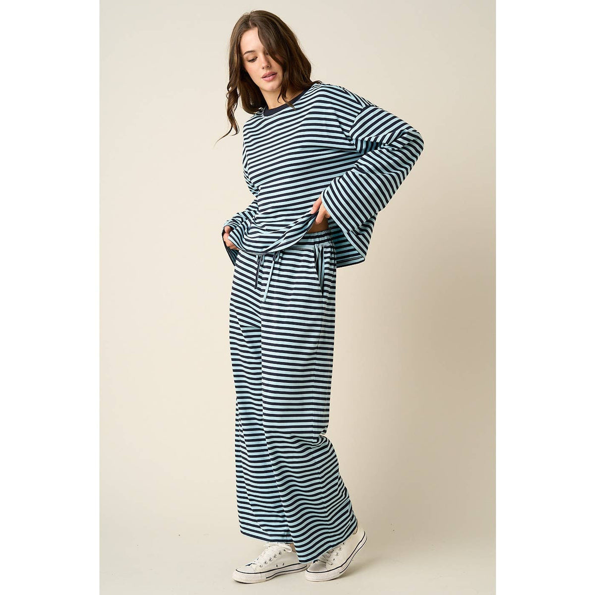 Striped Top & Pants Set