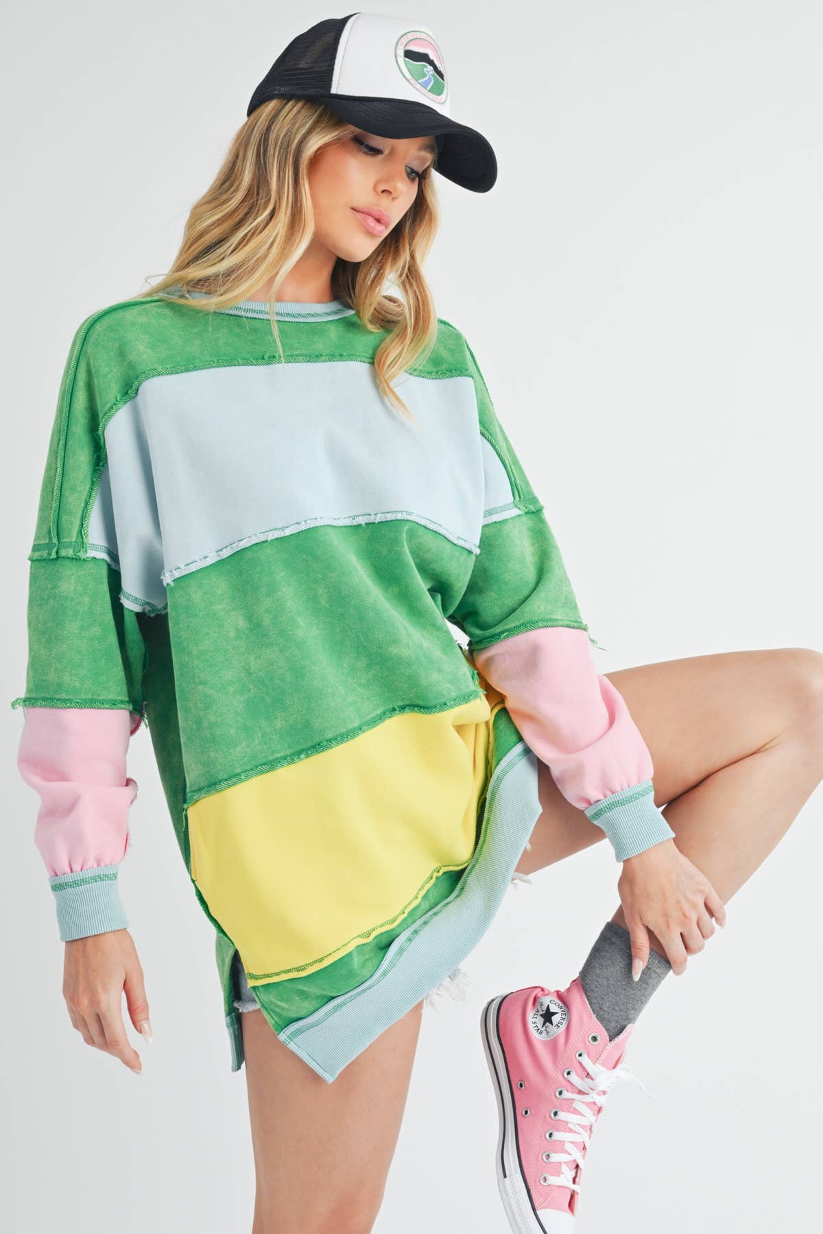 Color Block Striped Sweatshirt