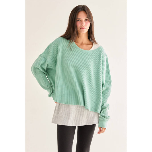 Emerald Open Back Long Sleeve Top
