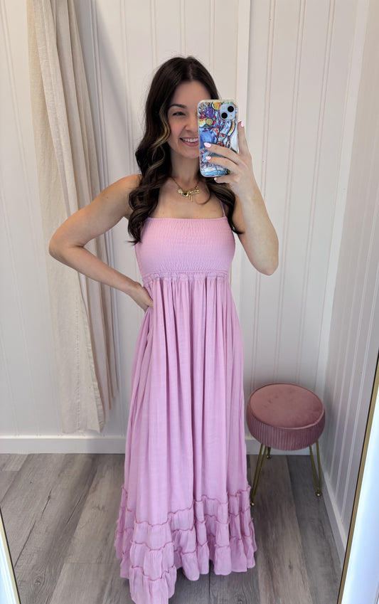 Smocked Halter Maxi Dress