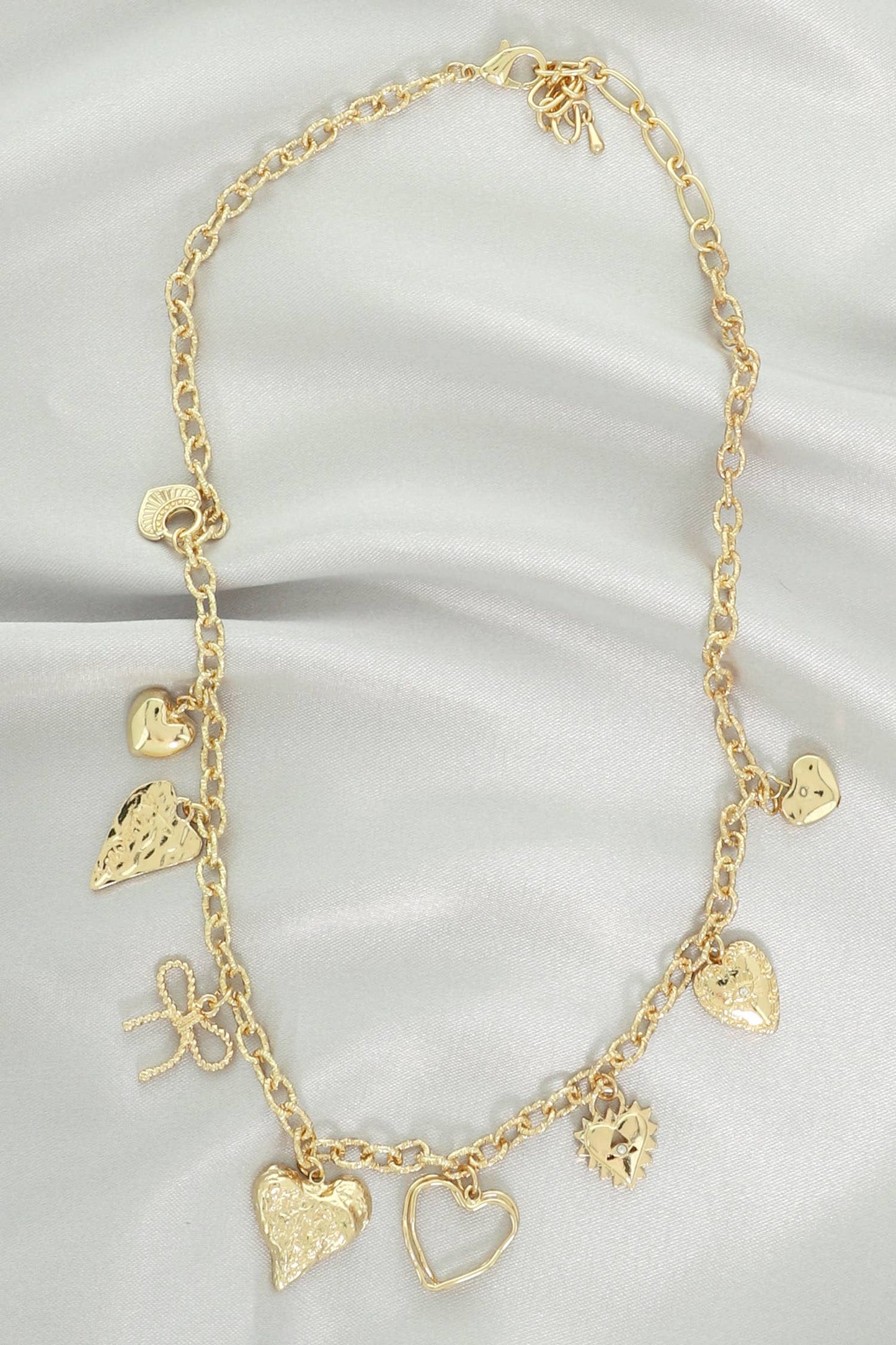 Multiple Heart Charm Chain Necklace