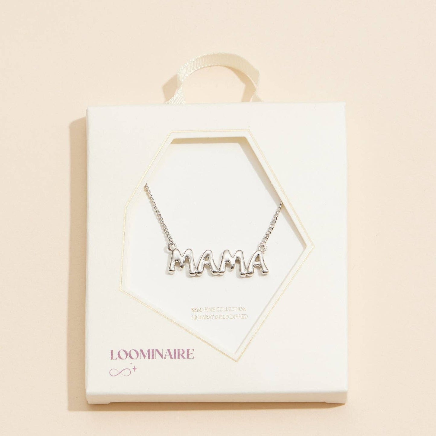 Bubble "MAMA" 18K Gold Dip Necklace - Mothers Day Gift
