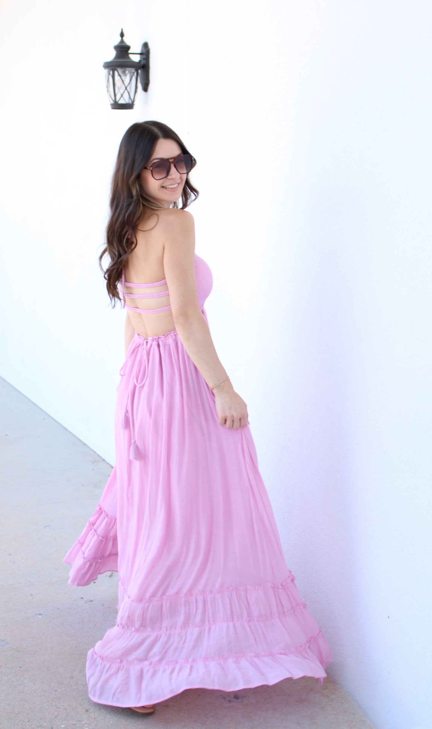 Smocked Halter Maxi Dress