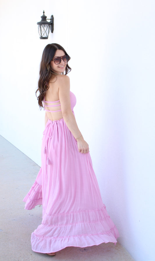 Smocked Halter Maxi Dress