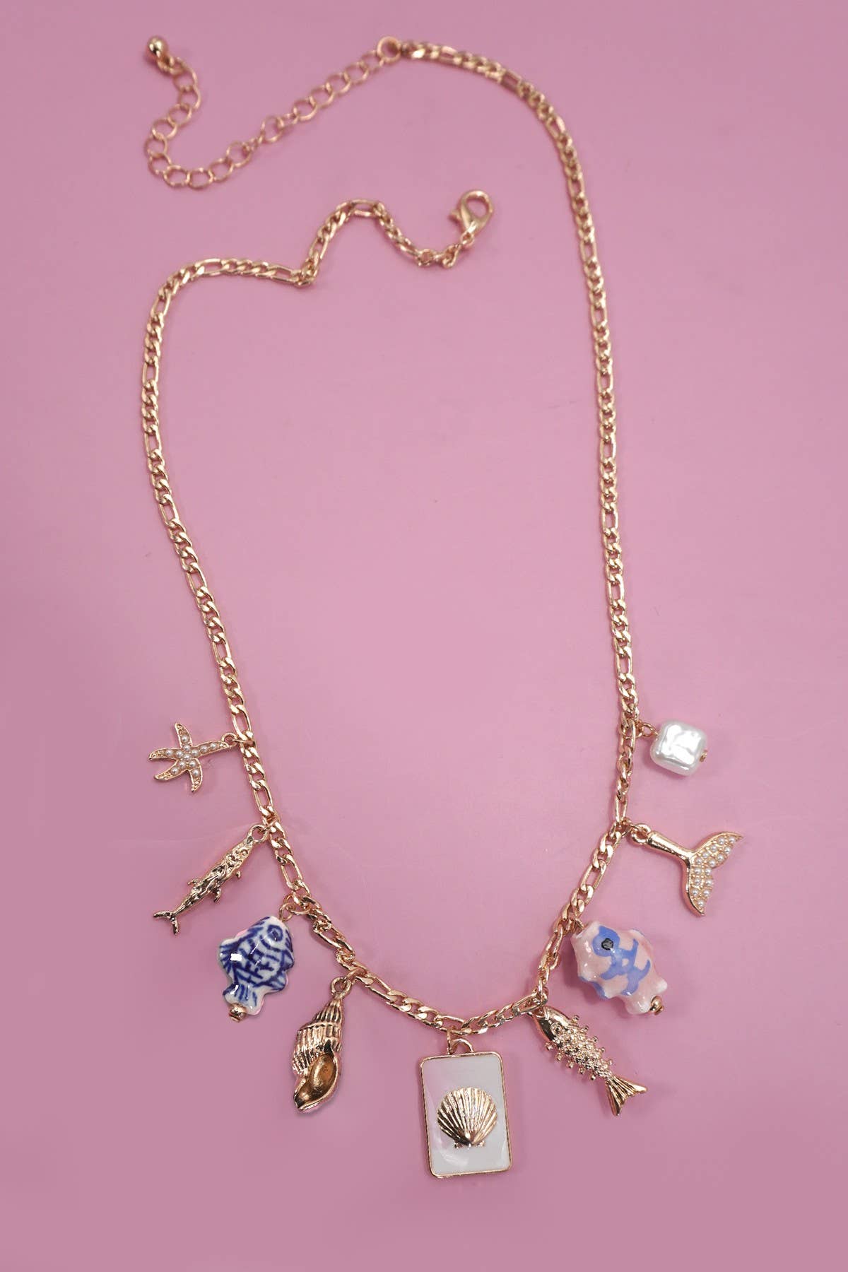 CHARM NECKLACE-OCEAN INSPIRED PORCELAIN FISH