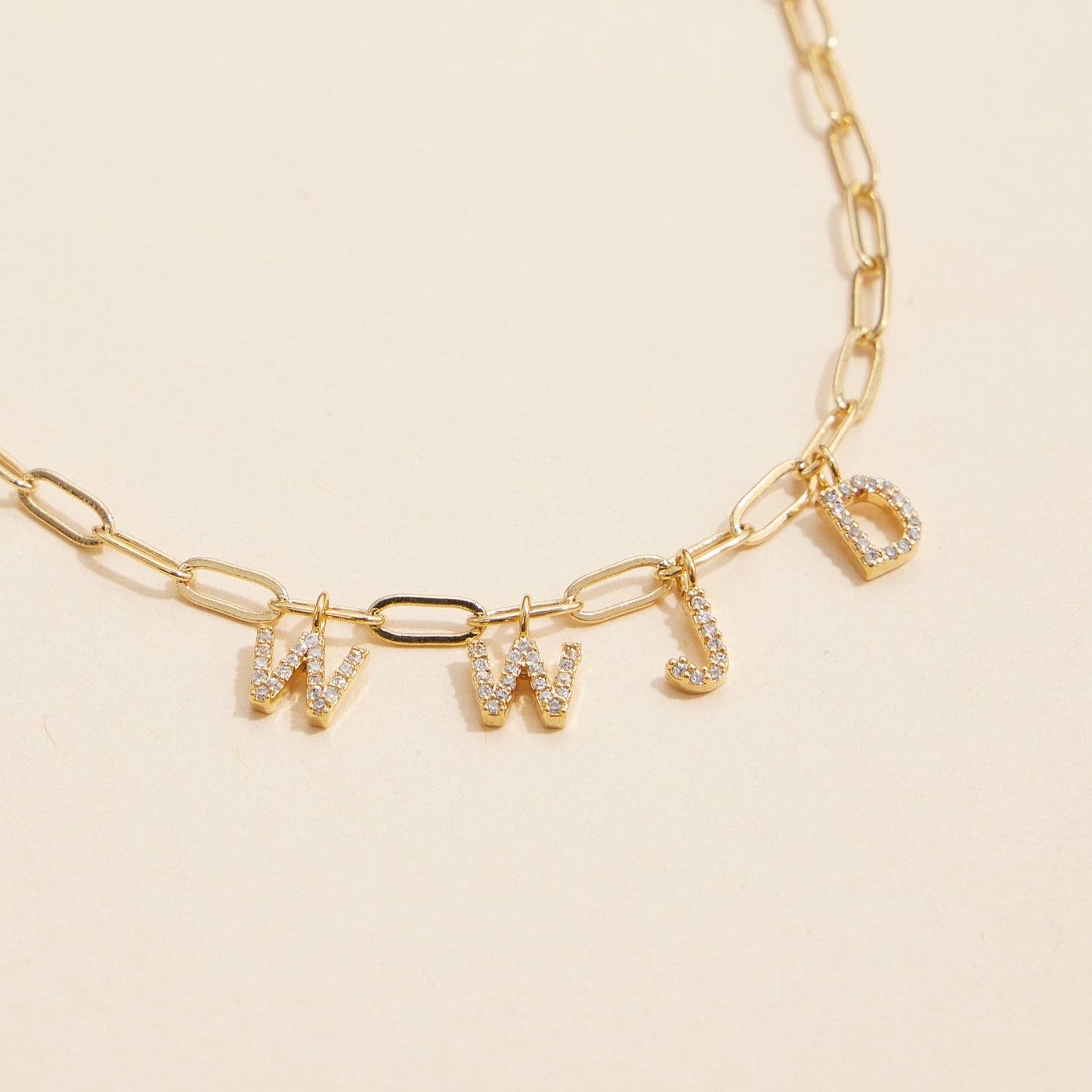 WWJD 18K Gold Charm Necklace