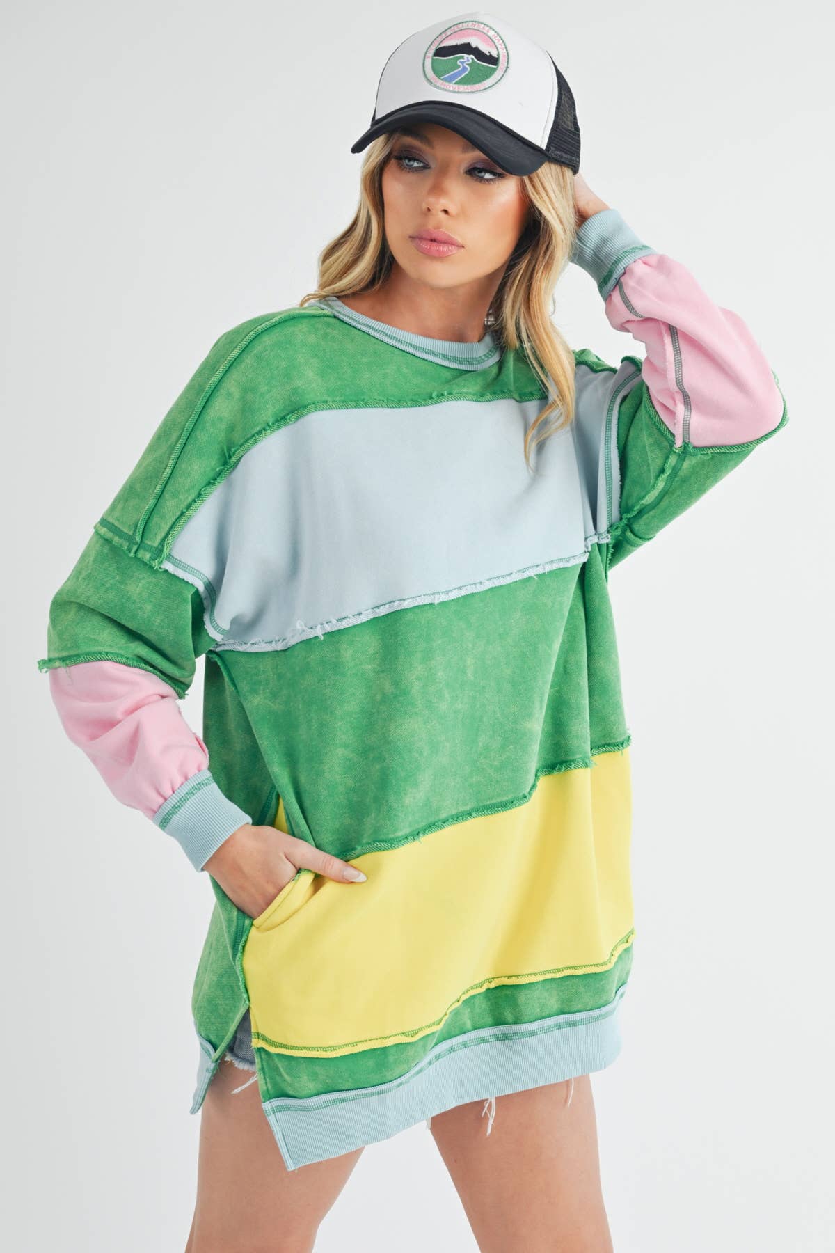 Color Block Striped Sweatshirt