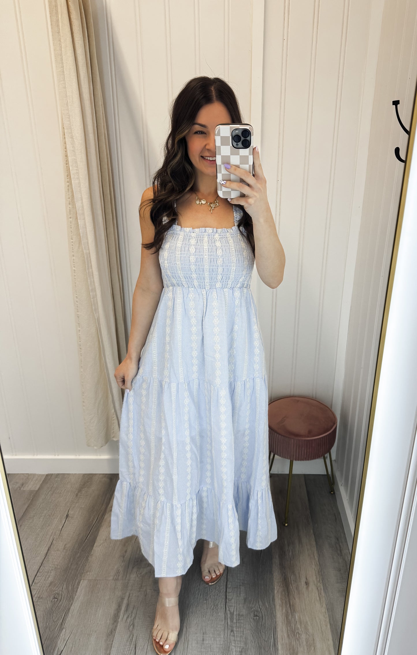Striped Smocked Maxi Dress